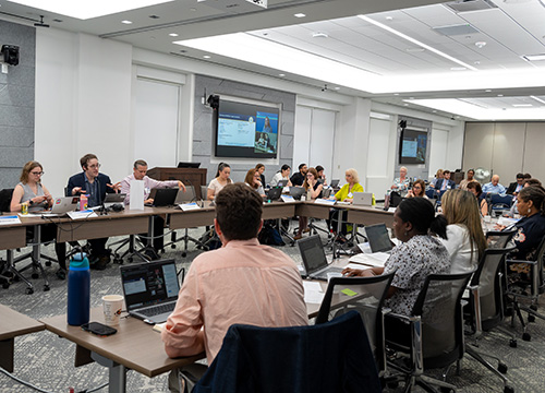 Several Interagency Autism Coordinating Committee members sitting around a table