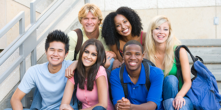 Group of young adults smiling