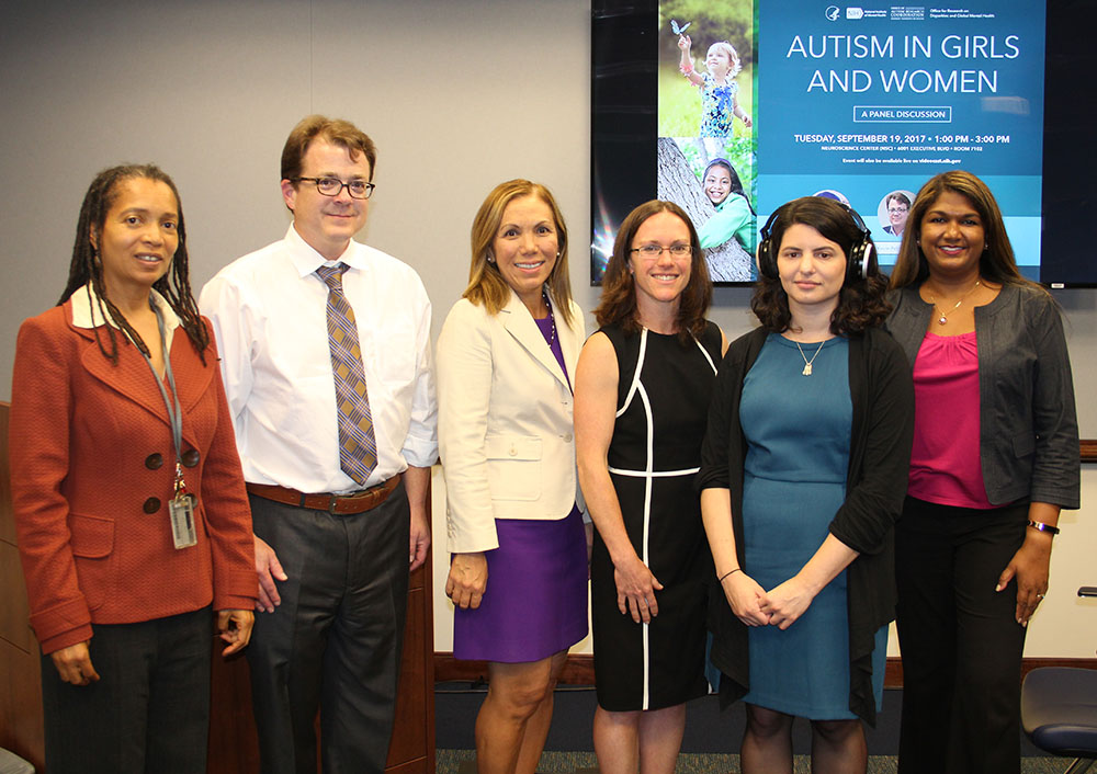 Zoe Gross, Tamara Lewis Johnson, Susan Daniels, Kevin Pelphrey, and Pamela Ventola at Autism in Girls Meeting