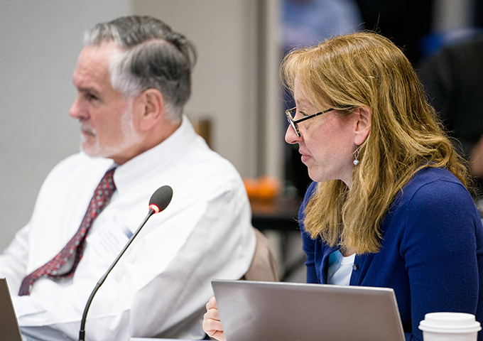 Alison Singer and Larry Wexler during April 2019 IACC Meeting