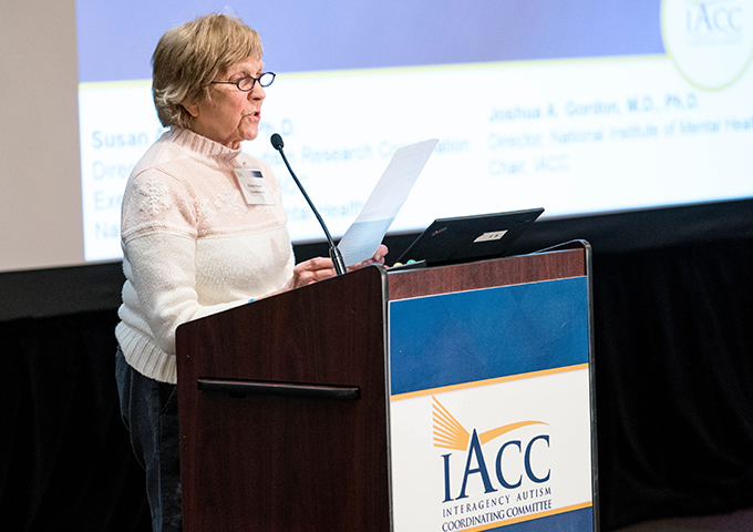 Woman speaking at January 2019 IACC Meeting