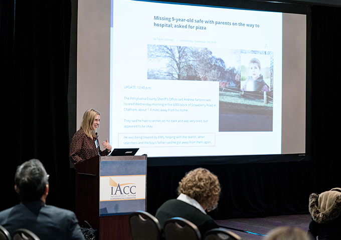 Lori McIlwain presenting at January 2019 IACC Meeting